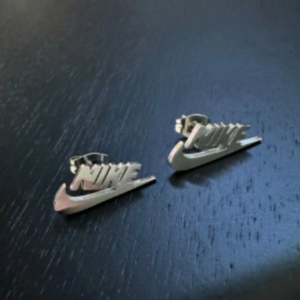 Nike + Swoosh Earrings (Silver) - Silver Studs - Christmas Gifts
